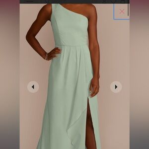 David’s Bridal Sage Green Chiffon Maxi Dress (NWT! And Unaltered!)